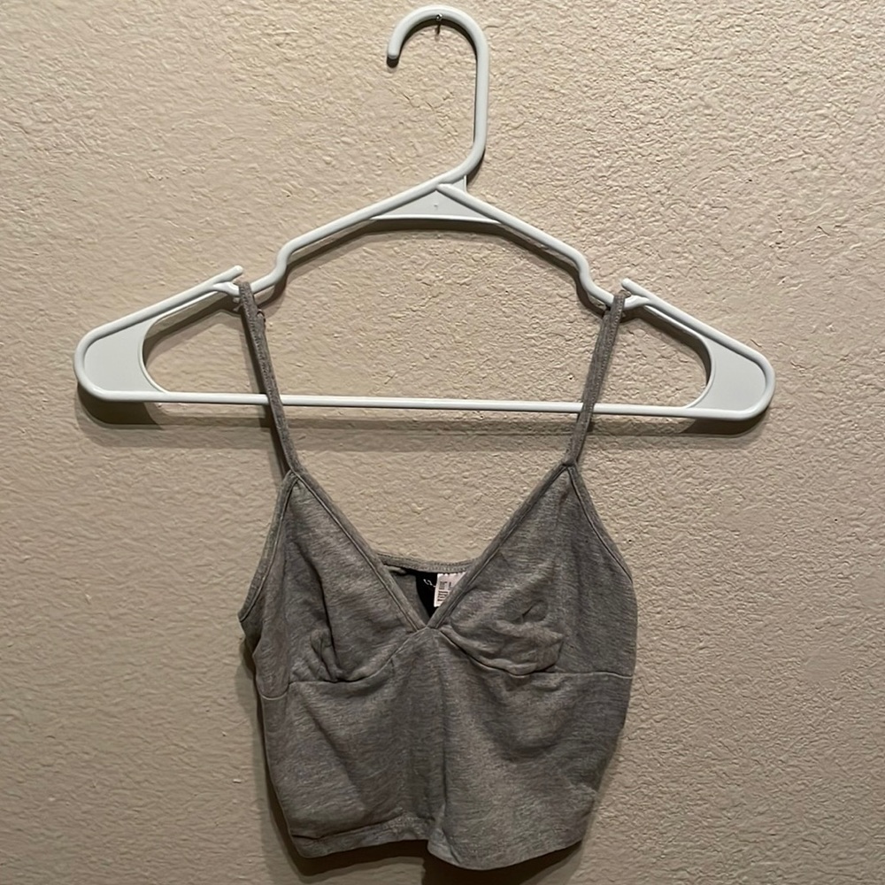 Gray crop top